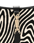 Pony Hair Zebra Print Calfskin Small Jackie 1961 Hobo Black White