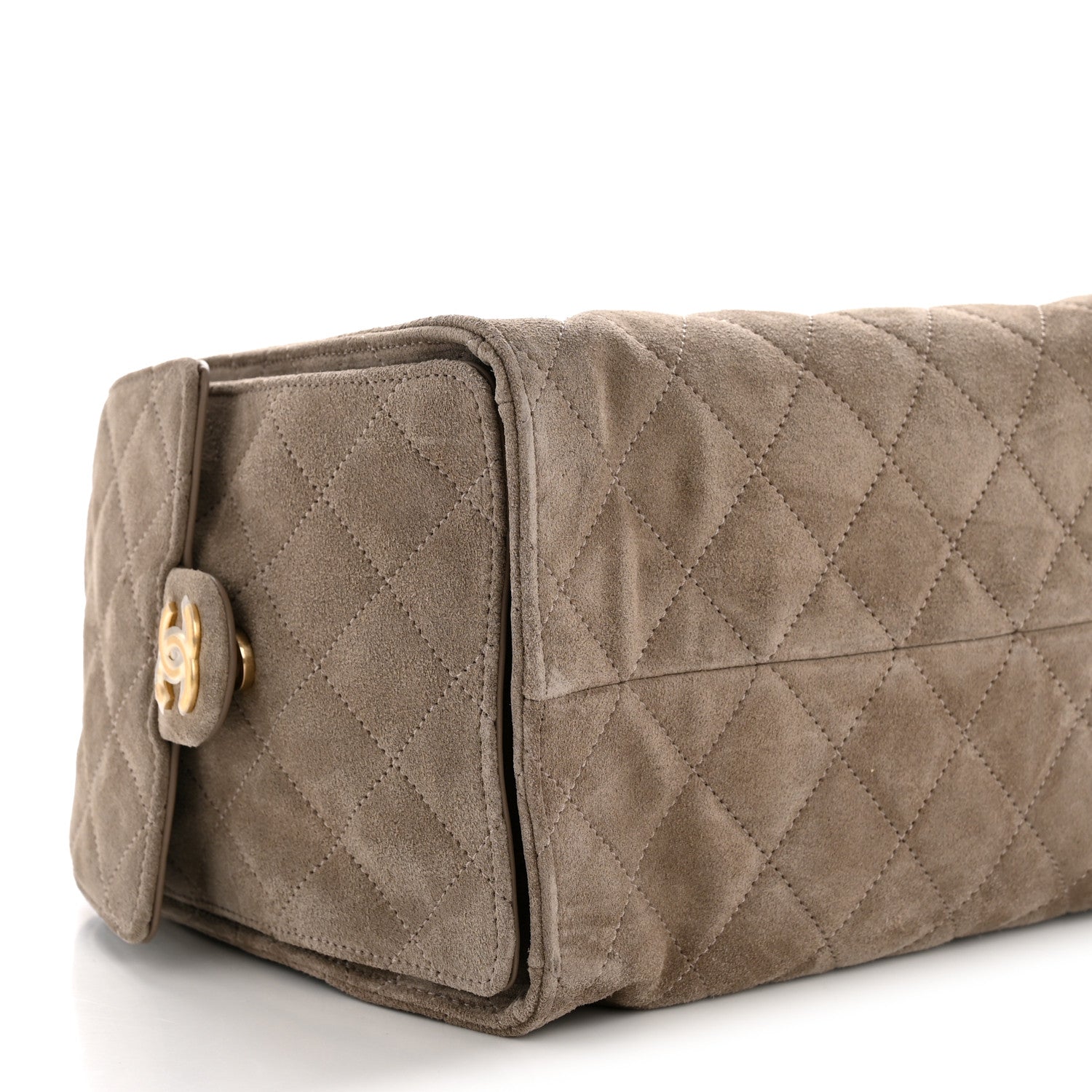 Suede Quilted Medium CHNL 25 Handbag Grey