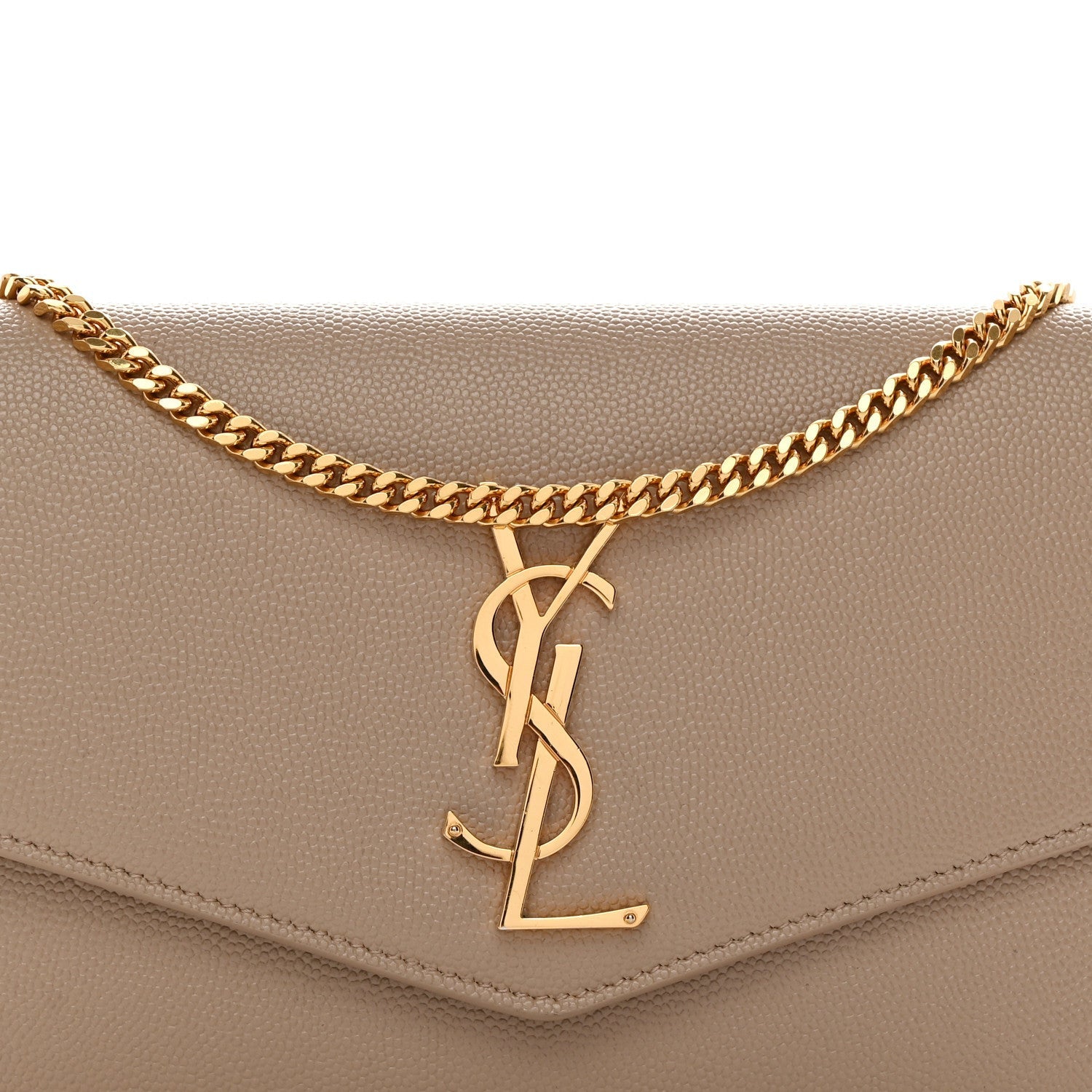 Grain De Poudre Monogram Uptown Chain Wallet Dark Beige