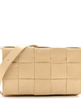 Paper Calfskin Maxi Intrecciato Cassette Crossbody Bag Porridge