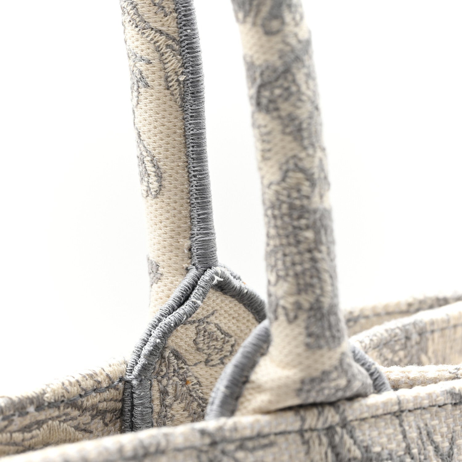 Canvas Embroidered Medium D1ORiviera Toile De Jouy Book Tote Gray
