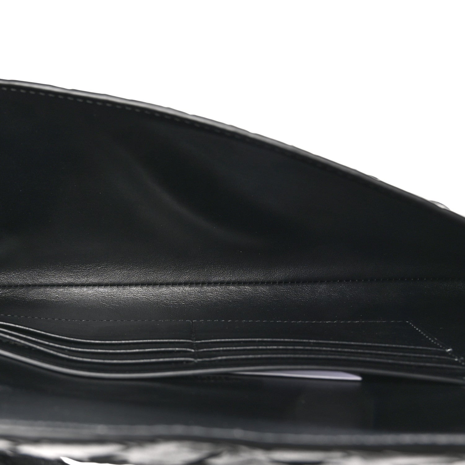 Nappa Intrecciato Long Andiamo Top Handle Clutch Black