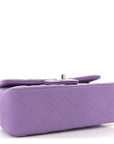 Lambskin Quilted Mini Rectangular Flap Purple