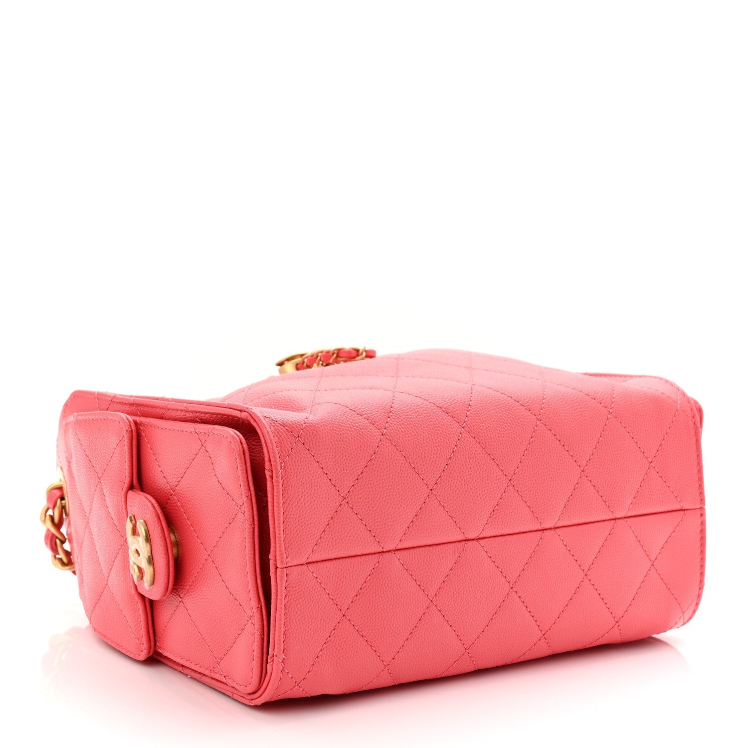 Caviar Quilted Mini CHNL 25 Handbag Coral