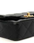 Caviar Quilted Mini Sweetheart Rectangular Flap Black