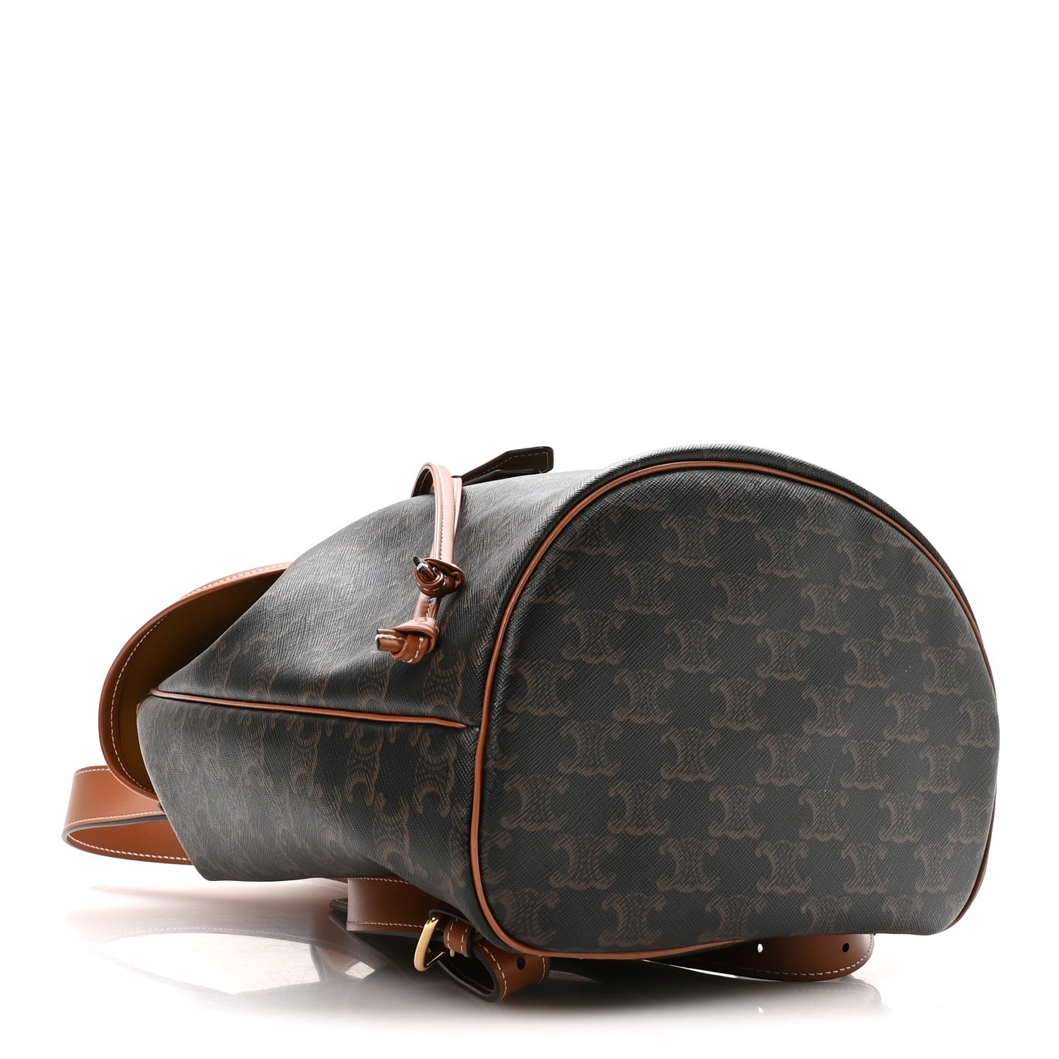 Triomphe Canvas Calfskin Folco Backpack Tan