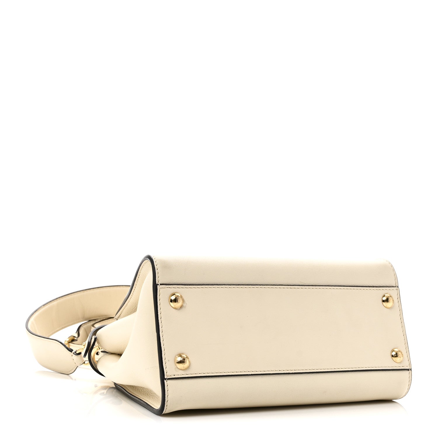 Vitello Seta Suede FF Mini Peekaboo Iconic Satchel  Uovo Sigaro Marrone