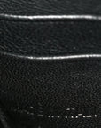 Shiny Calfskin Monochrome Crocodile Embossed Hourglass Chain Bag Black