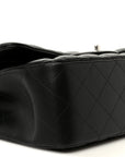 Lambskin Quilted Jumbo Double Flap Black