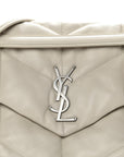 Lambskin Quilted Medium Loulou Puffer Monogram Chain Satchel Crema Soft