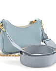 Saffiano Lux Re-Edition 2005 Mini Shoulder Bag Celeste