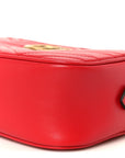 Calfskin Matelasse Small GG Marmont Chain Shoulder Bag Hibiscus Red