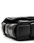 Lambskin Maxi Intreccio Padded Chain Cassette Crossbody Bag Black