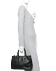 Saffiano Lux Small Galleria Double Zip Tote Black