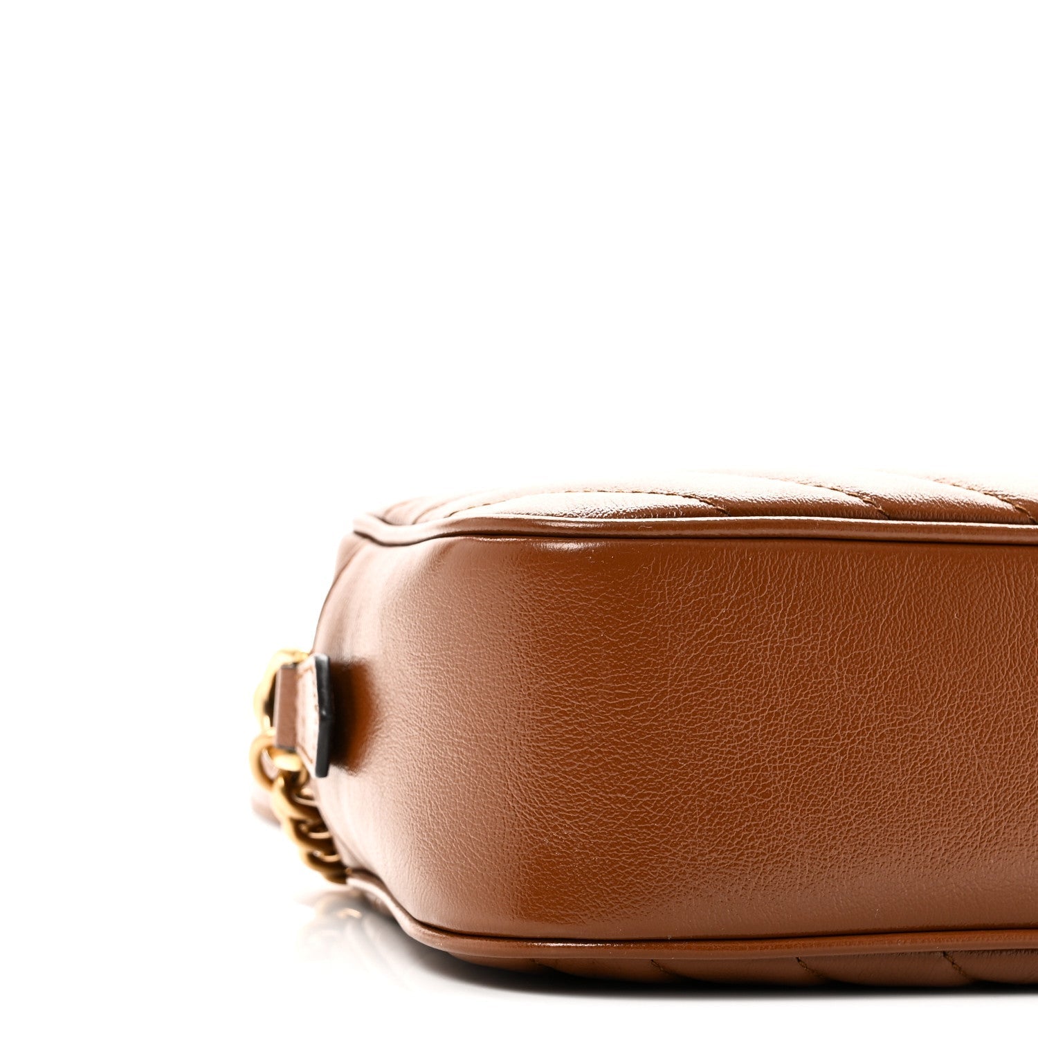 Glazed Calfskin Matelasse Diagonal Small GG Marmont Chain Shoulder Bag Cuir