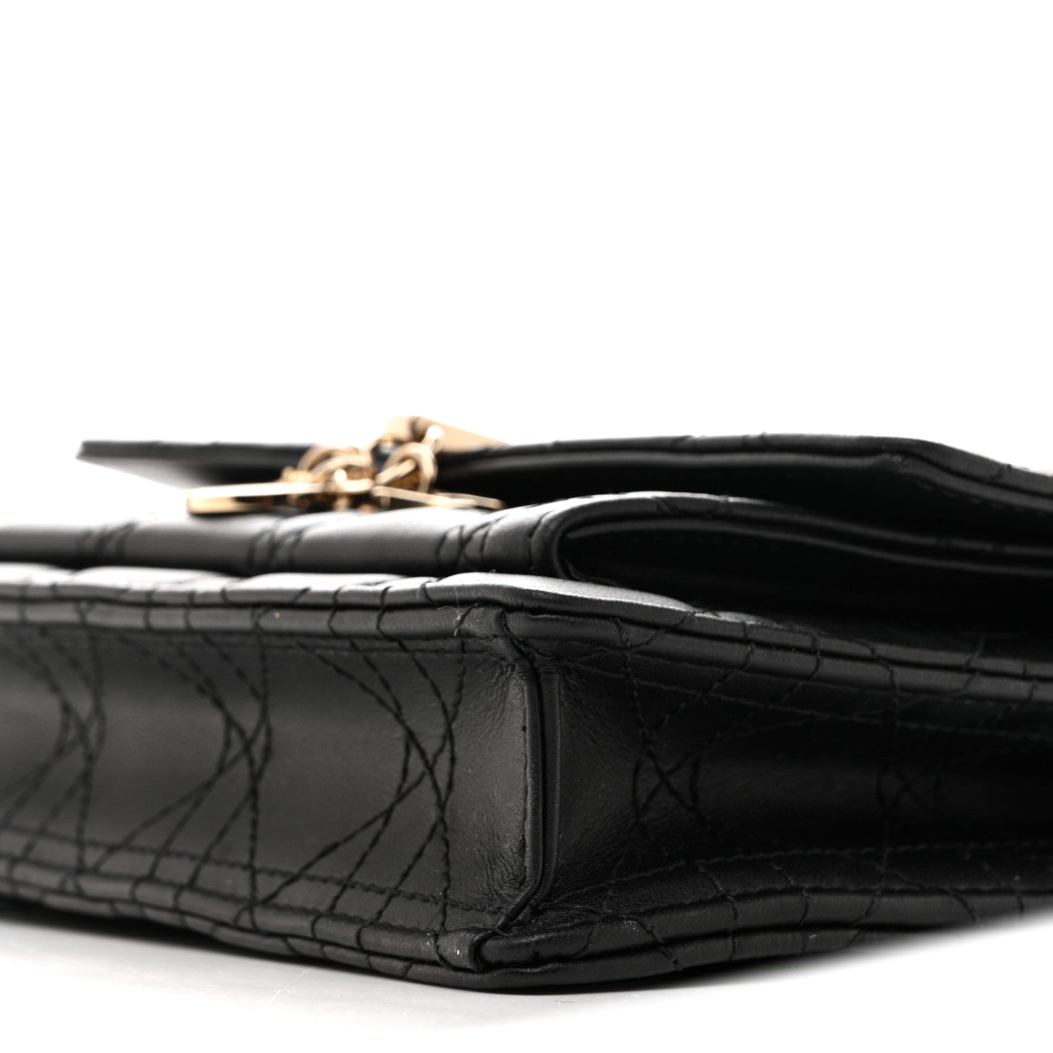 Lambskin Cannage Chain My D1OR Daily Chain Pouch Black