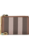 Kelbrook Exaggerated Check Canvas Card Case Birch Brown