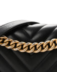 Lambskin Chevron Quilted Medium Boy Flap Black