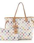 LV X TM Monogram Multicolor Neverfull MM White