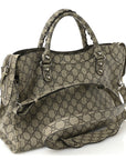 X GCCI GG Supreme Monogram Neo Classic Silver Hardware City Beige Ebony