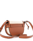 Calfskin Canvas Anagram Mini Gate Dual Bag Ecru Tan