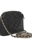 Caviar Quilted Classic Clutch With Chain Black