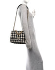 Tweed Quilted Large CHNL 19 Flap Black Ecru White