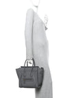 Baby Drummed Calfskin Micro Luggage Kohl