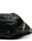 Distressed Lambskin Vintage Ligne Lady Braid Tote Black