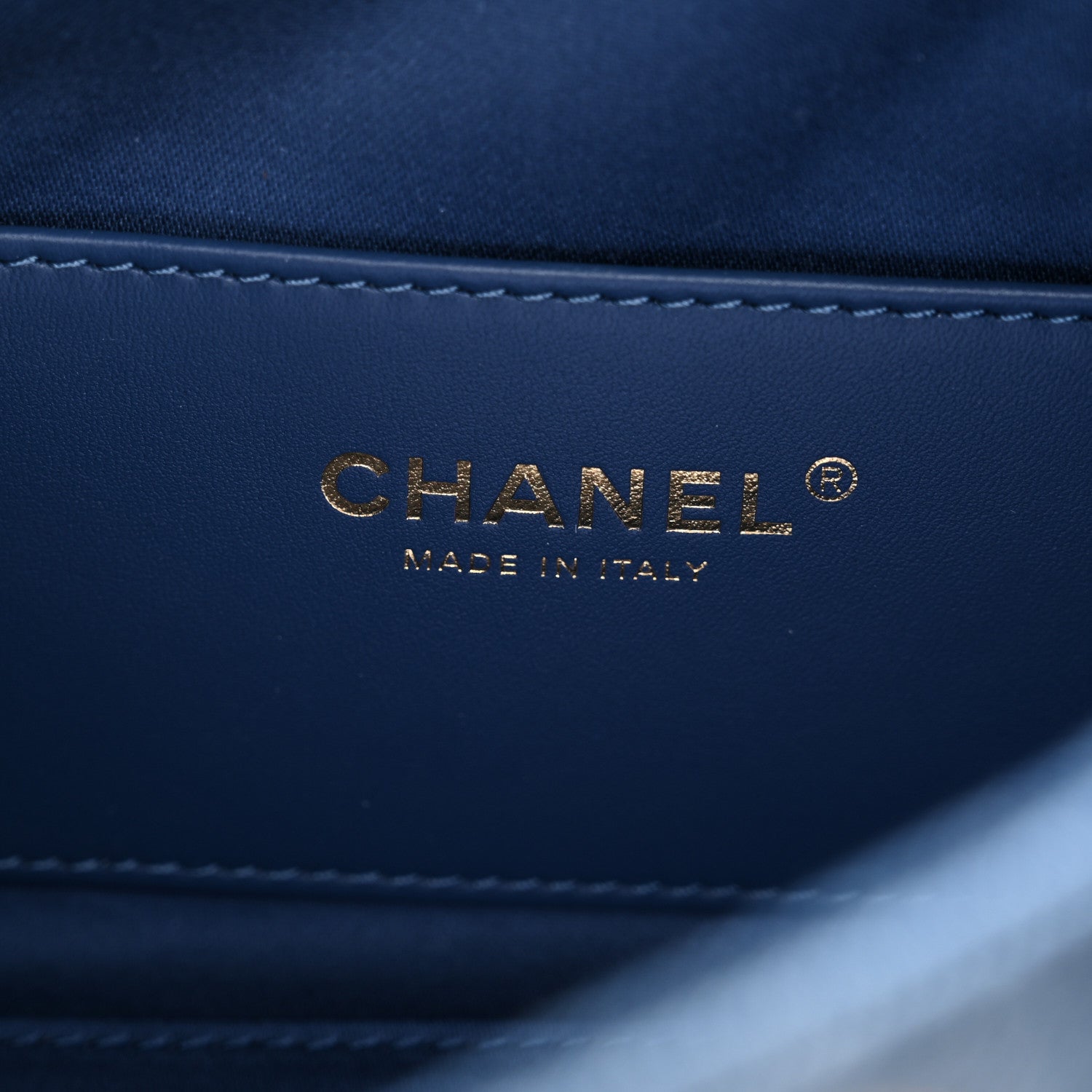 Washed Denim Quilted Mini CHNL 25 Handbag Blue