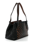 Nappa Intrecciato Perforated Small Cesta Tote Black Multicolor