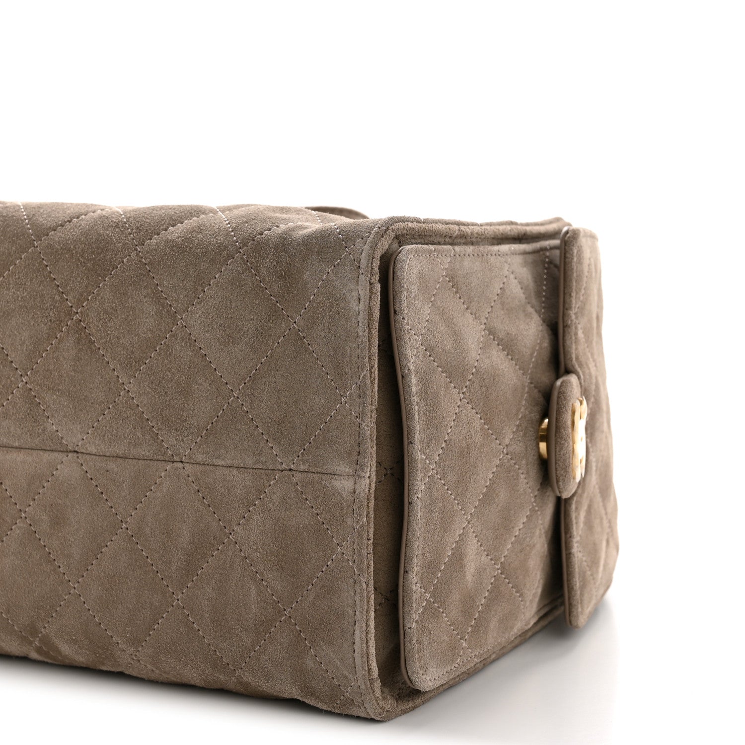 Suede Quilted Medium CHNL 25 Handbag Grey