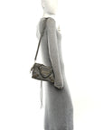 Chevre Gold Metallic Edge Hardware Mini City Gris Taupe