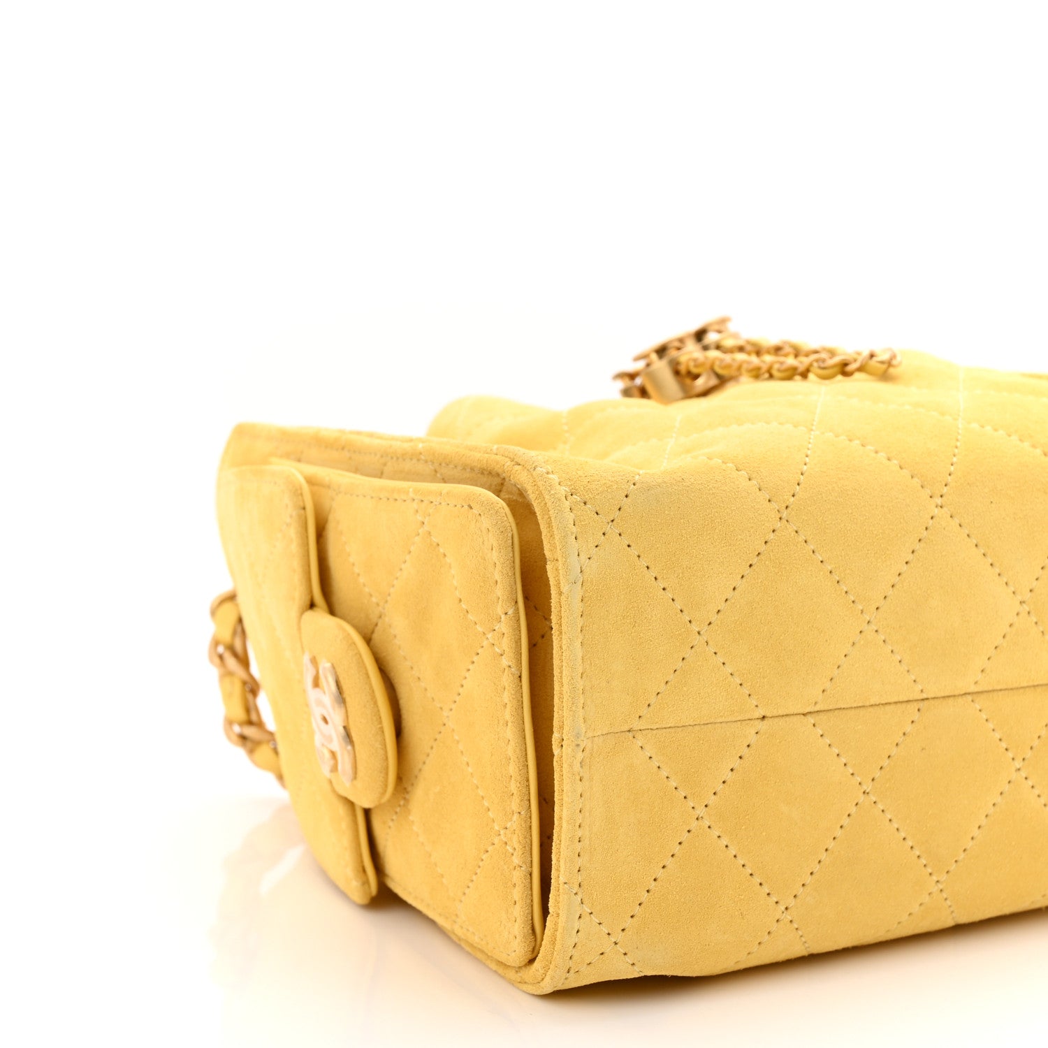 Suede Quilted Mini CHNL 25 Handbag Yellow
