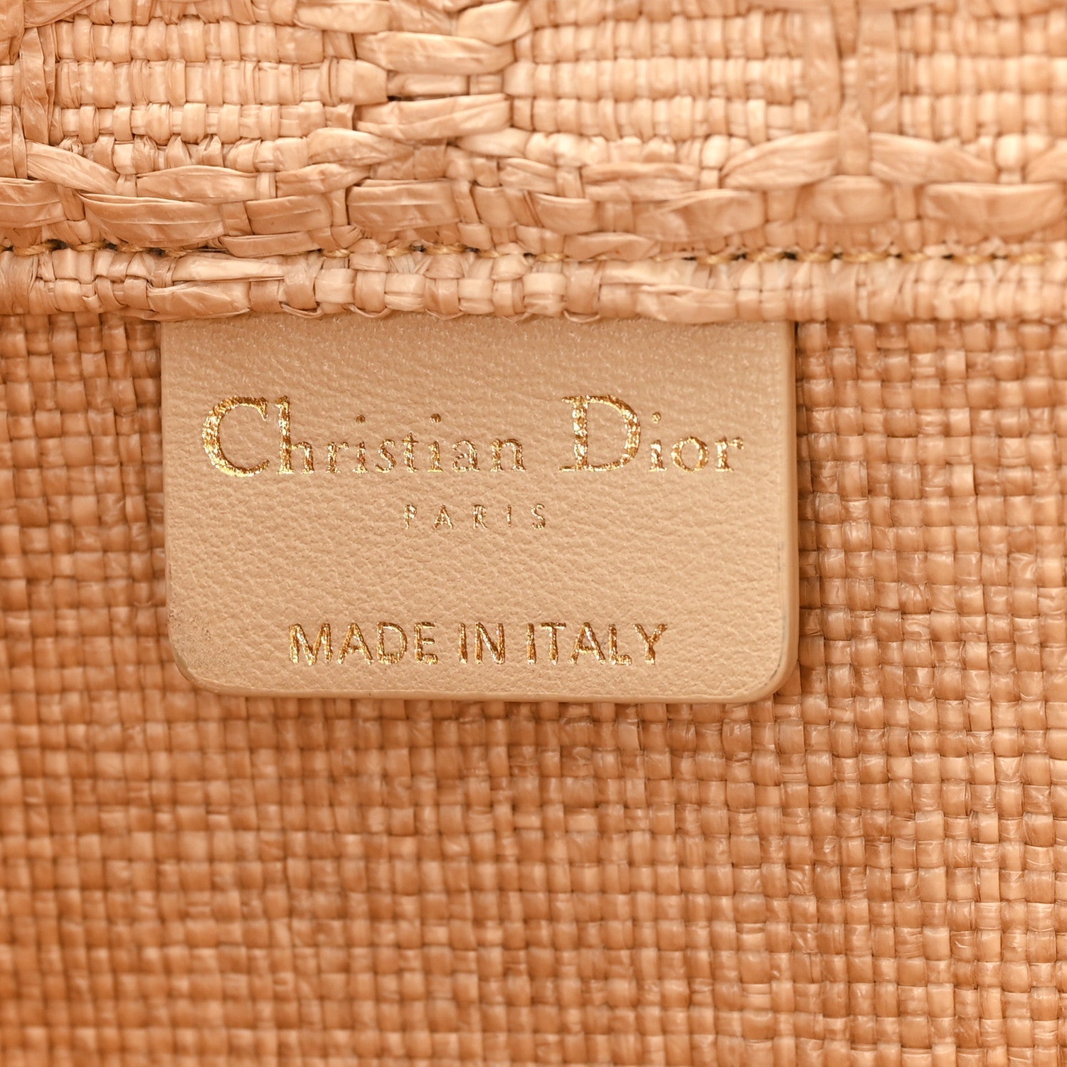 Raffia Cannage Medium Book Tote Natural