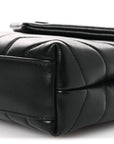 Calfskin Y Quilted Monogram Monochrome Toy Loulou Crossbody Bag Black