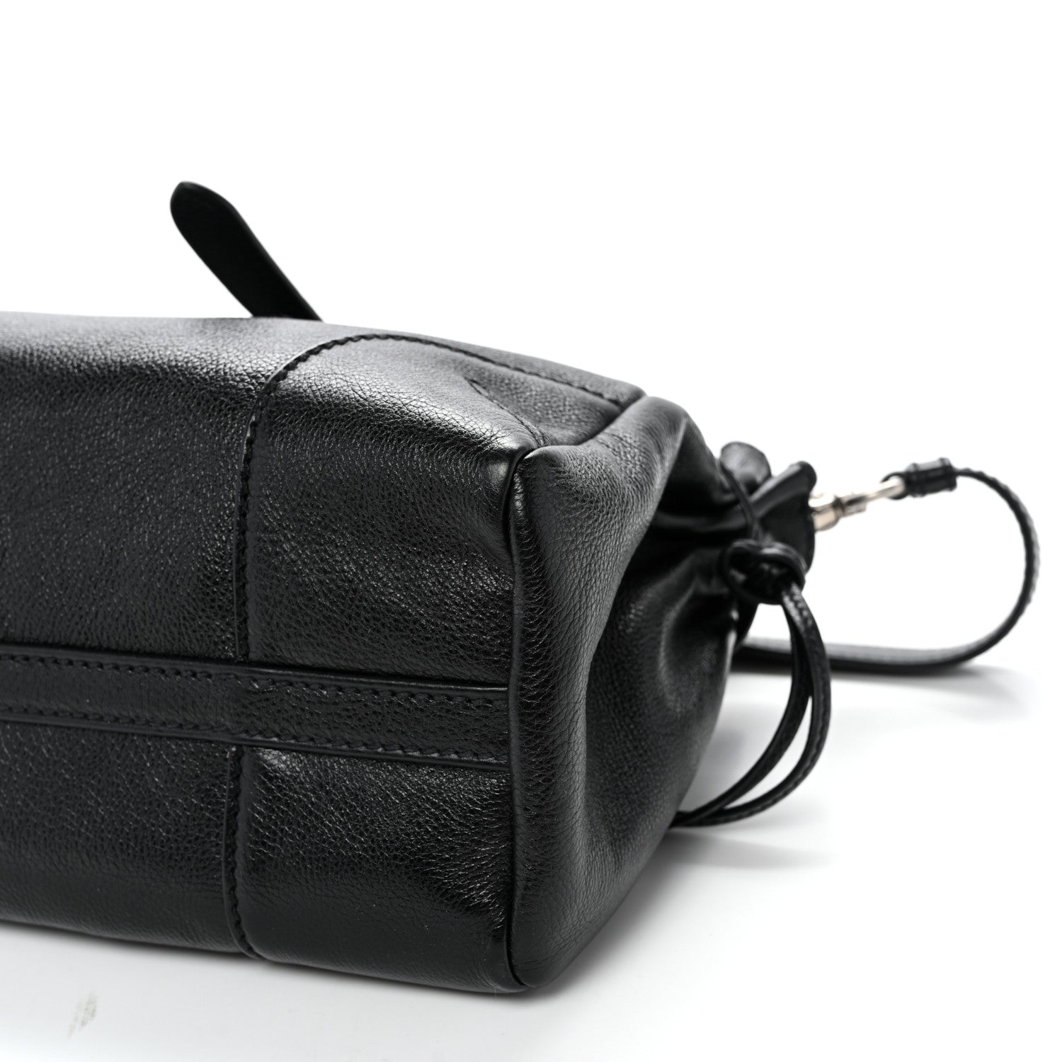 Antiqued Calfskin Triangle Medium Bonnie Shoulder Bag Black
