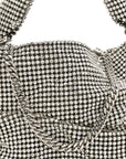 Satin Crystal Embellished Bonny Shoulder Bag Silver