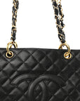 Caviar Quilted Grand Shopping Tote GST Black