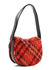 Tweed Check Medium Rocking Horse Crossbody Red Black