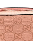 GG Supreme Monogram Textured Calfskin Web Mini Ophidia Half Moon Hobo Rose Pink