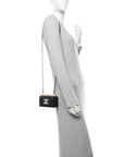 Lambskin Quilted Pearl CC Vanity Case Black