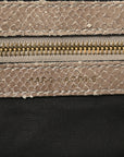 Snakeskin Embossed Calfskin Quilted Studded Beige