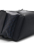 GG Supreme Monogram Textured Dollar Calfskin Medium Ophidia Double Buckle Backpack Blue Dark Blue Black