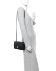 Lambskin Quilted Mini Rectangular Flap Black