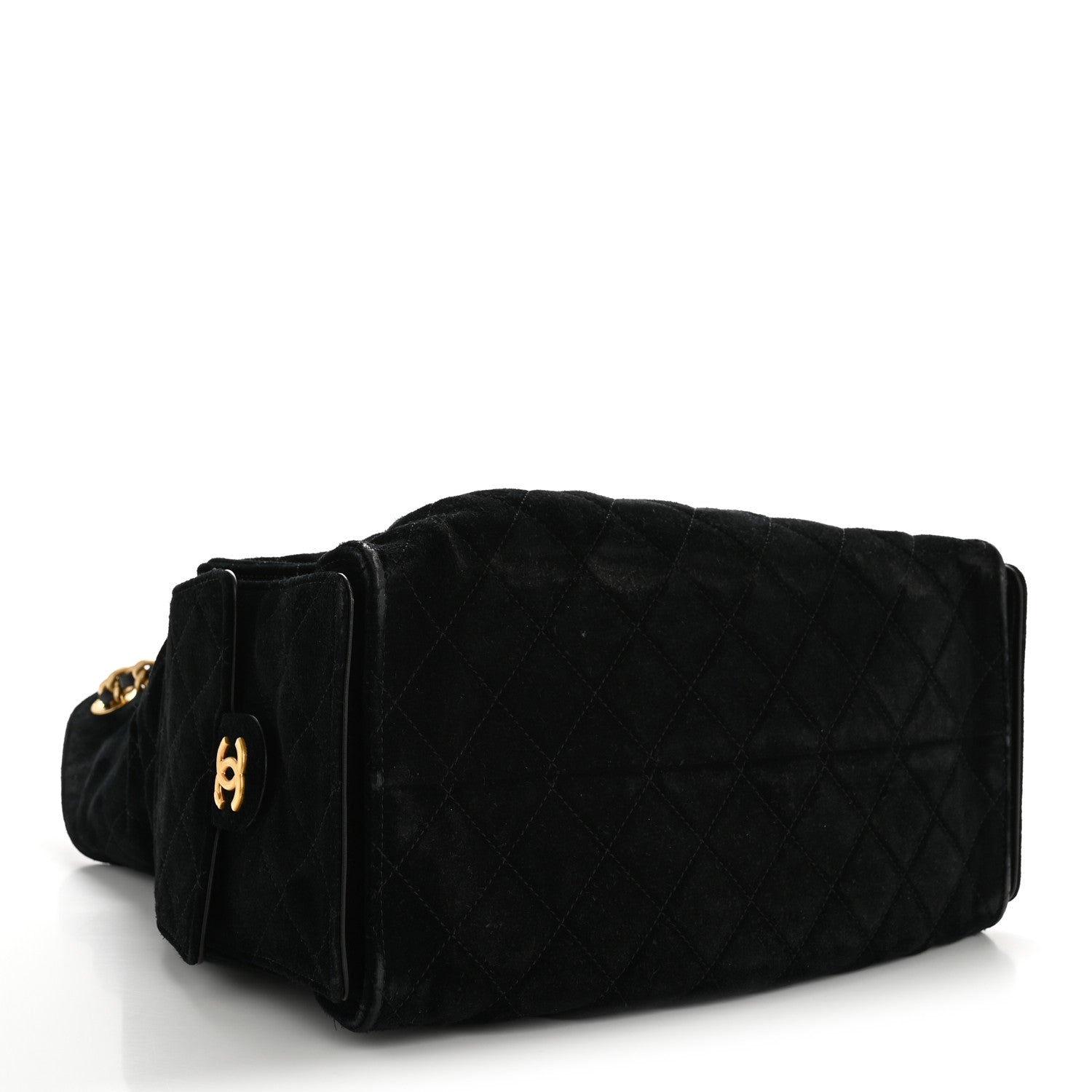 Suede Quilted Medium CHNL 25 Handbag Black