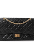Aged Calfskin Quilted 2.55 Reissue 227 Flap Black
