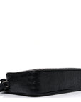 Calfskin Crocodile Embossed Monogram Lou Camera Bag Black