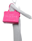 Grained Calfskin Large The Tote Bag Hot Pink