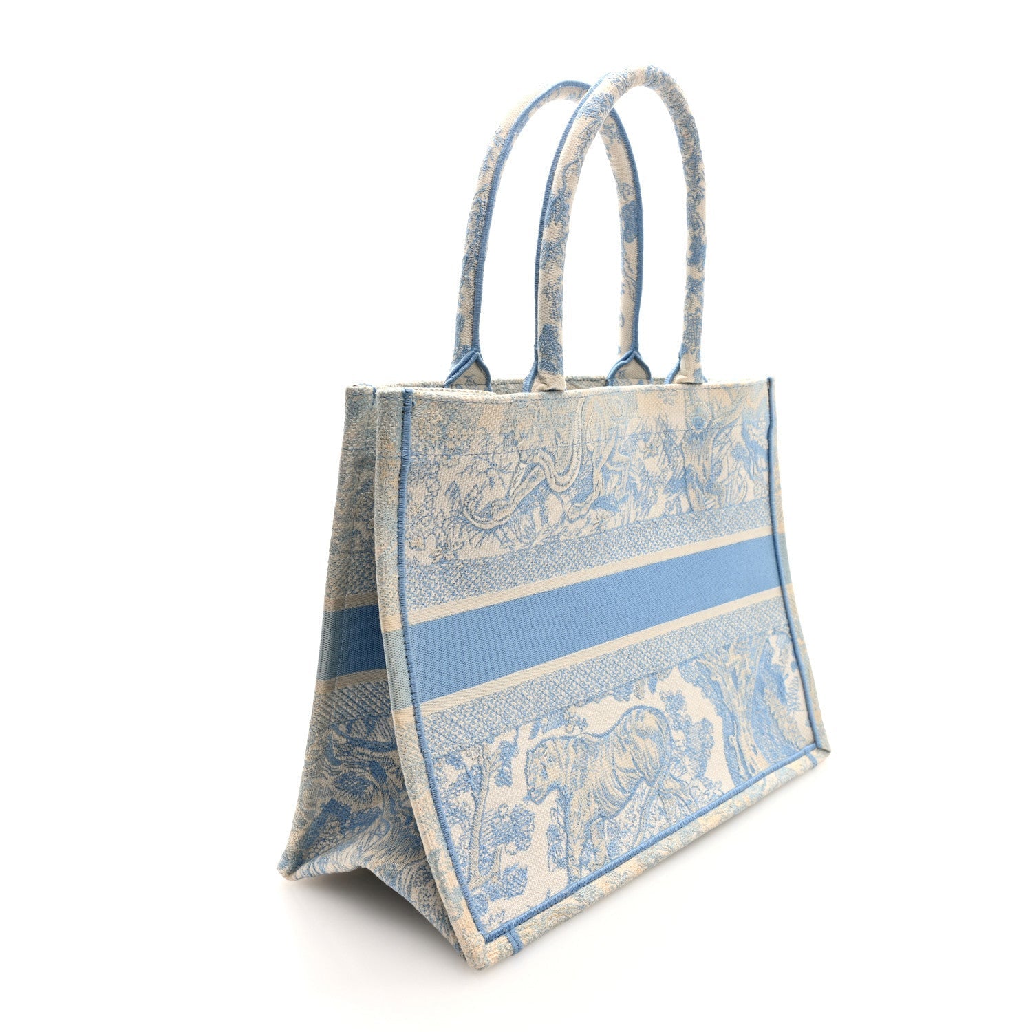 Canvas Embroidered Medium D1ORiviera Toile De Jouy Book Tote Light Blue